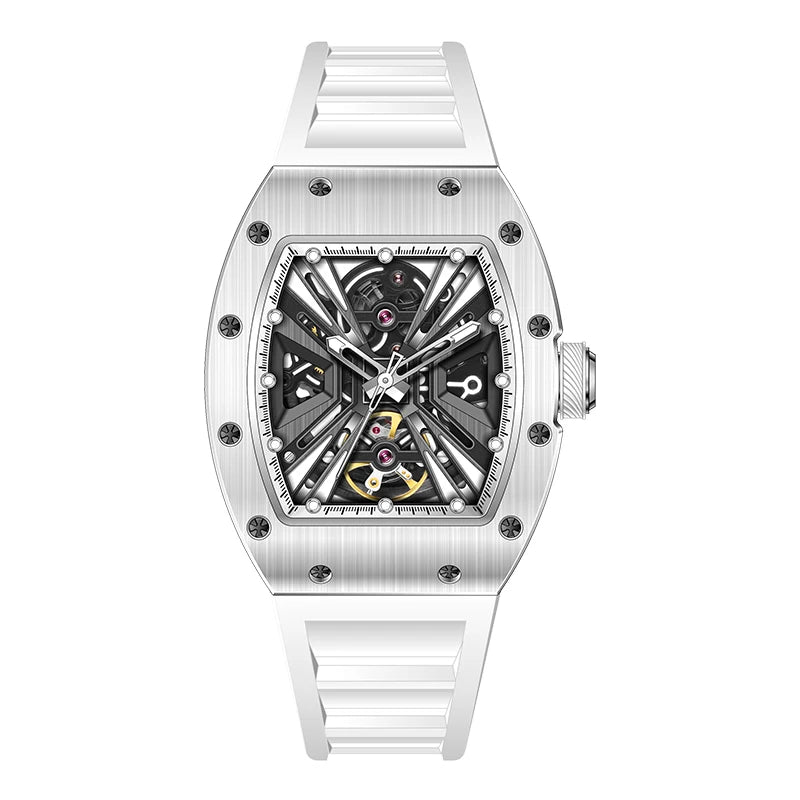 Watch for Men Skeleton Mechanical Sports Watches Men'S Luminous Waterproof Automatic Wristwatch Steel Case Relogio Masculino